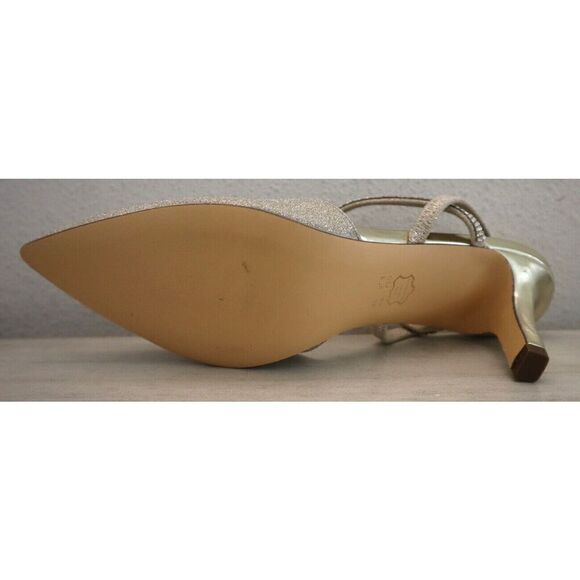 Nina New York Women's Sz 8M Gold Glitter Billie Mid-Heel Closed-Toe Pumps - Picture 4 of 11